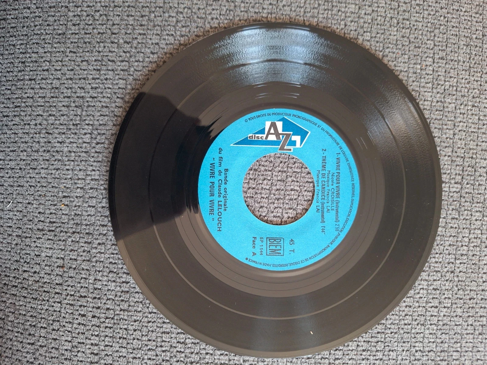 Vinil 45 Voltas - Vivre pour vivre (B.O.F. Claude Lelouch) - Francis Lai (1967) – photo 4